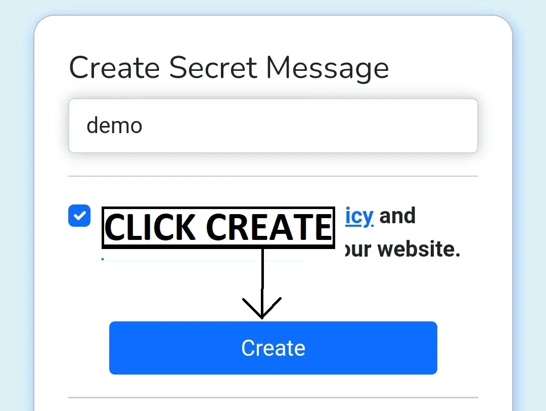 how to create secret message link Step 3