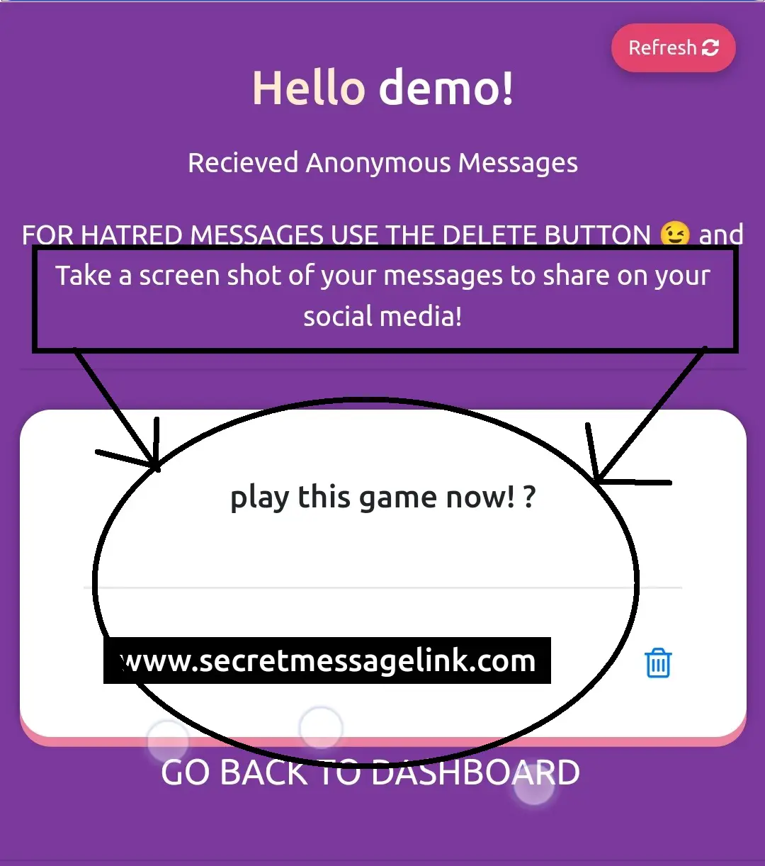 how to create secret message link Step 7
